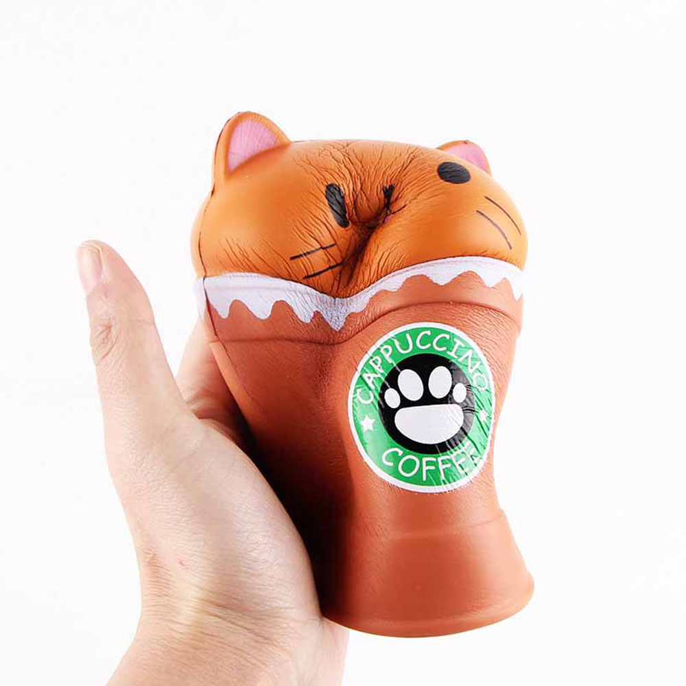 Jumbo Squishy Squeeze Coffee Cups Cat PU Collection Gift Soft Toy