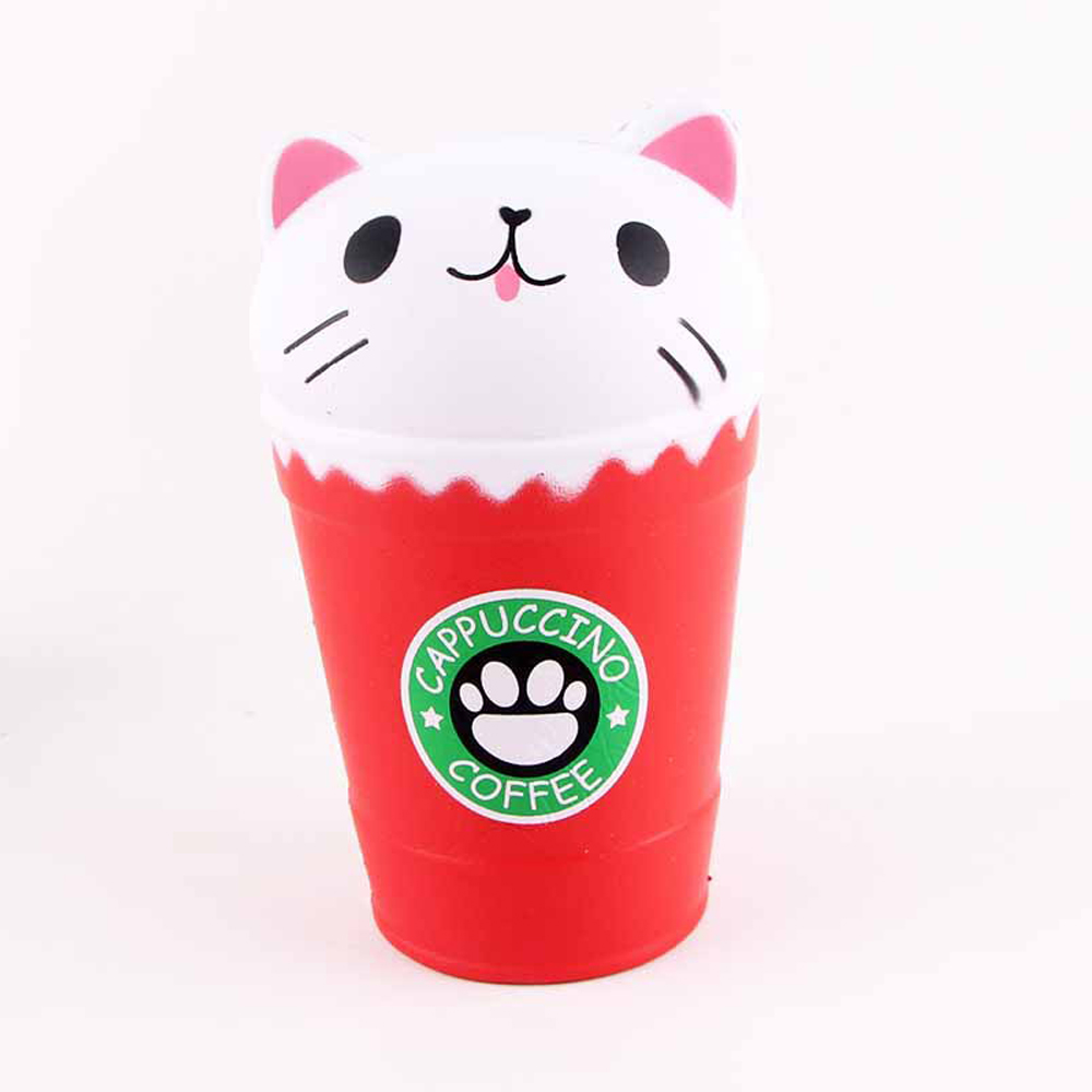 Jumbo Squishy Squeeze Coffee Cups Cat PU Collection Gift Soft Toy