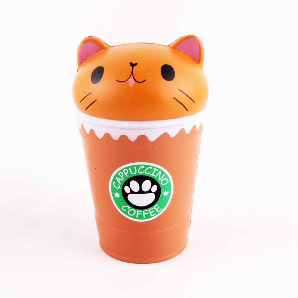 Jumbo Squishy Squeeze Coffee Cups Cat PU Collection Gift Soft Toy