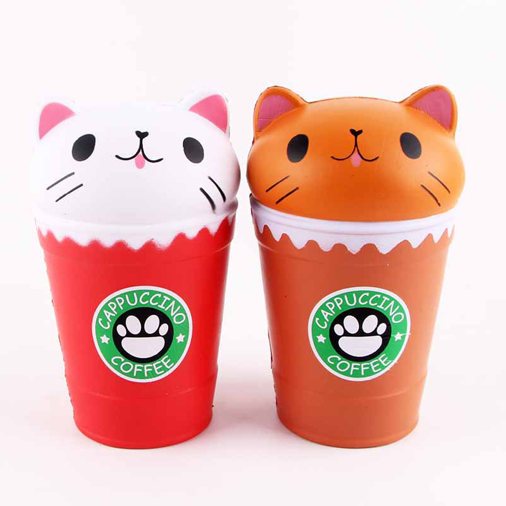 Jumbo Squishy Squeeze Coffee Cups Cat PU Collection Gift Soft Toy