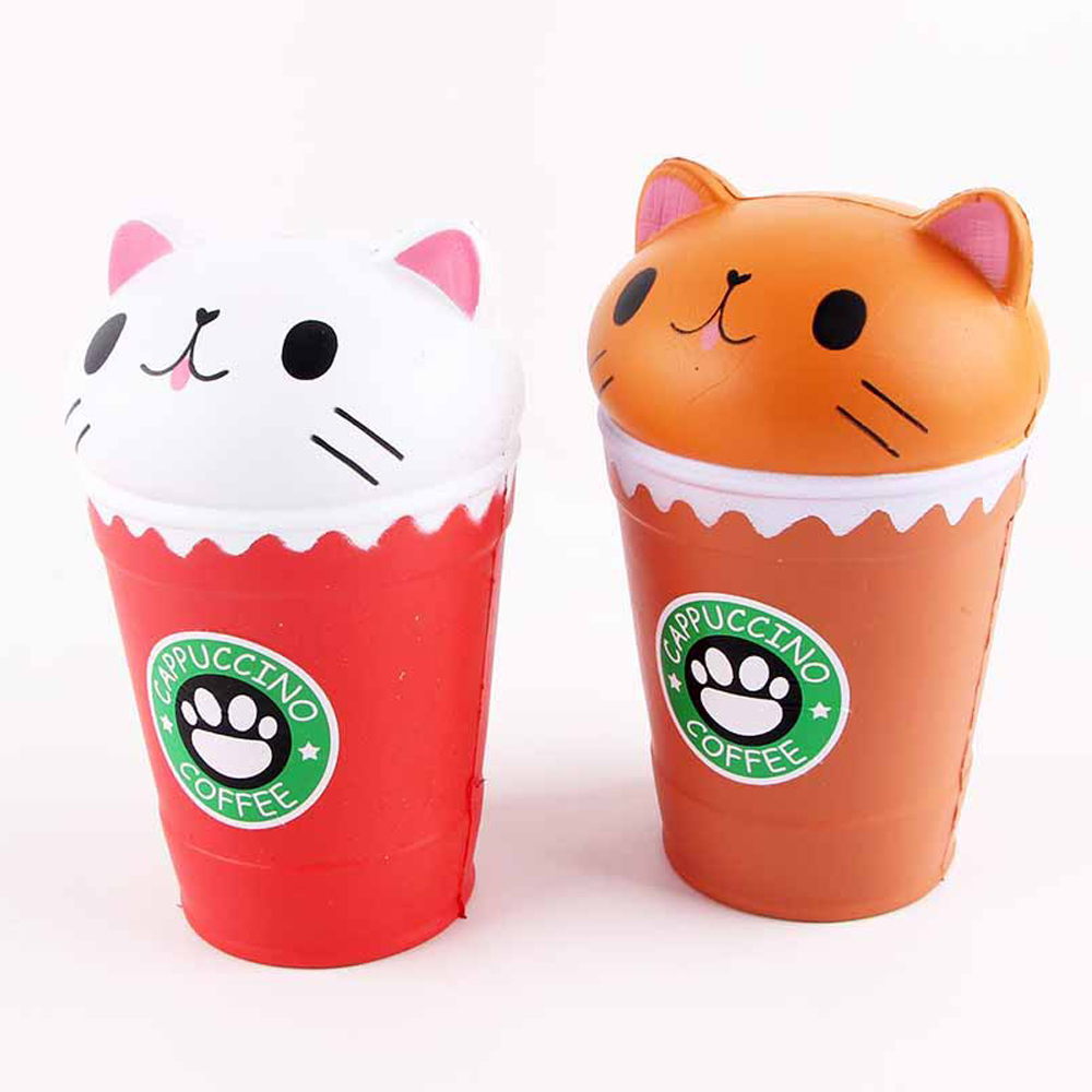 Jumbo Squishy Squeeze Coffee Cups Cat PU Collection Gift Soft Toy