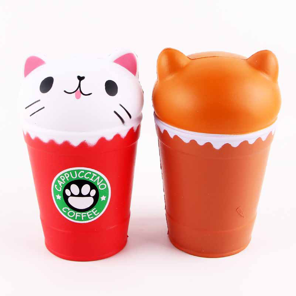 Jumbo Squishy Squeeze Coffee Cups Cat PU Collection Gift Soft Toy