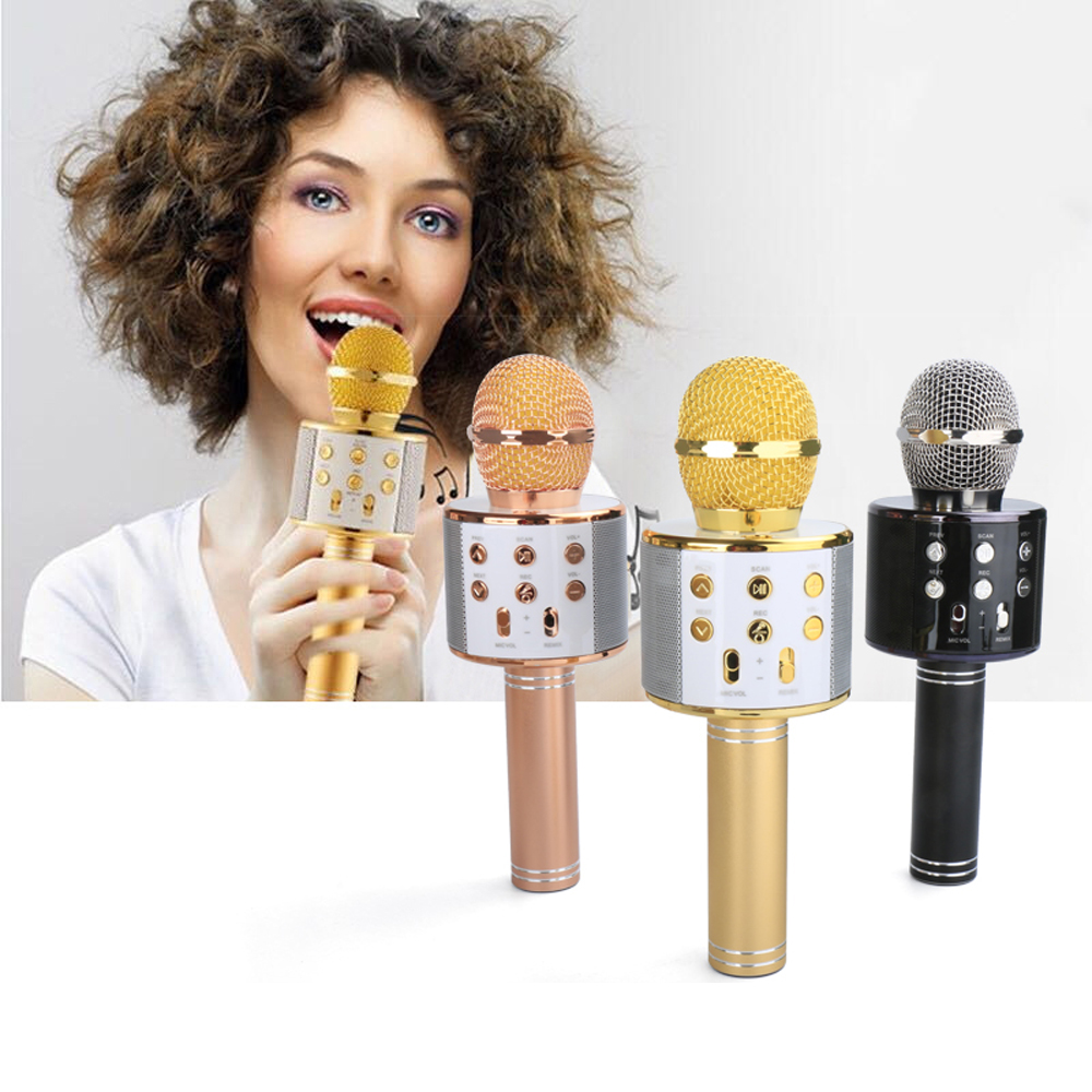 Wireless Bluetooth Karaoke Handheld Microphone USB KTV Player Mic Speaker Record Music Microphones Wireless Bluetooth Karaoke Handheld Microphone USB KTV Player Mic Speaker Record Music Microphones