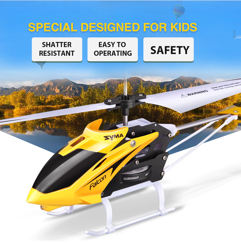 SYMA W25 2CH Indoor Small RC Electric Aluminium Alloy Remote Control Helicopter for Kids