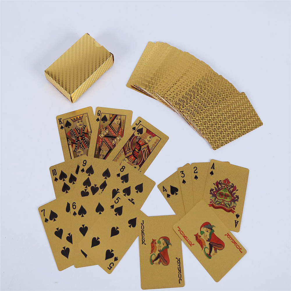 Waterproof Gold Foil Playing Card Advertising Poker Handicraft Waterproof Gold Foil Playing Card Advertising Poker Handicraft