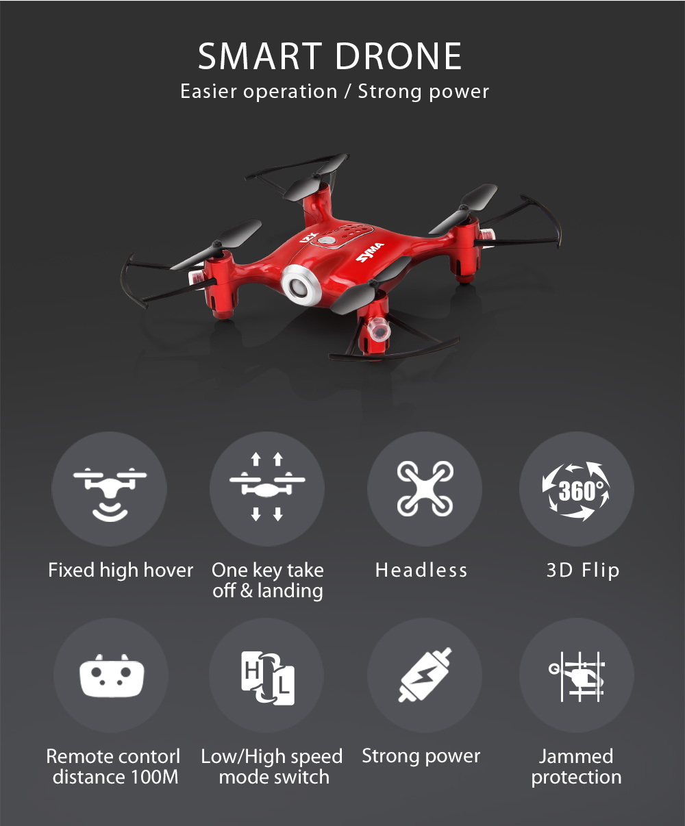 SYMA X21 RC Drone RTF with Headless Mode / Altitude Hold / Low-voltage Protection