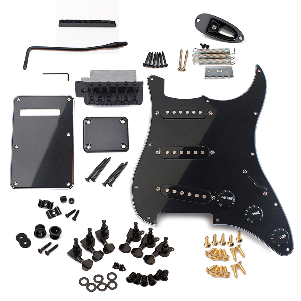 Electric Guitar Kit ST Style Full Accessories Kit Black Electric Guitar Kit ST Style Full Accessories Kit Black