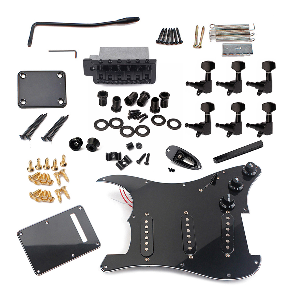 Electric Guitar Kit ST Style Full Accessories Kit Black Electric Guitar Kit ST Style Full Accessories Kit Black