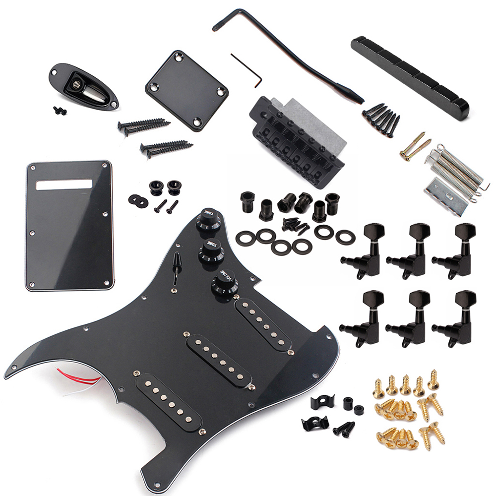 Electric Guitar Kit ST Style Full Accessories Kit Black Electric Guitar Kit ST Style Full Accessories Kit Black