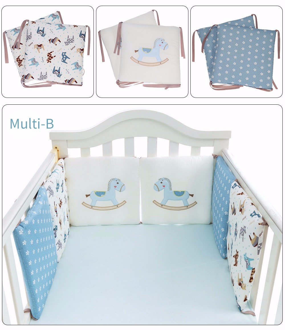 Soft Cartoon Printing Baby Crib Bumper Combination Backrest Cushion