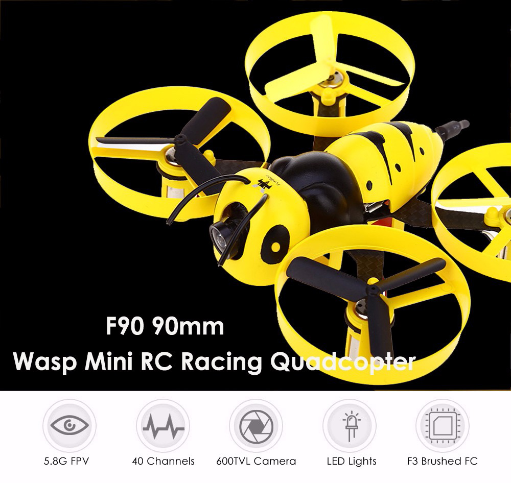 F90 90mm Wasp Mini RC Drone BNF 5.8G 40CH FPV 600TVL Camera Coreless Motor for Indoor Racing