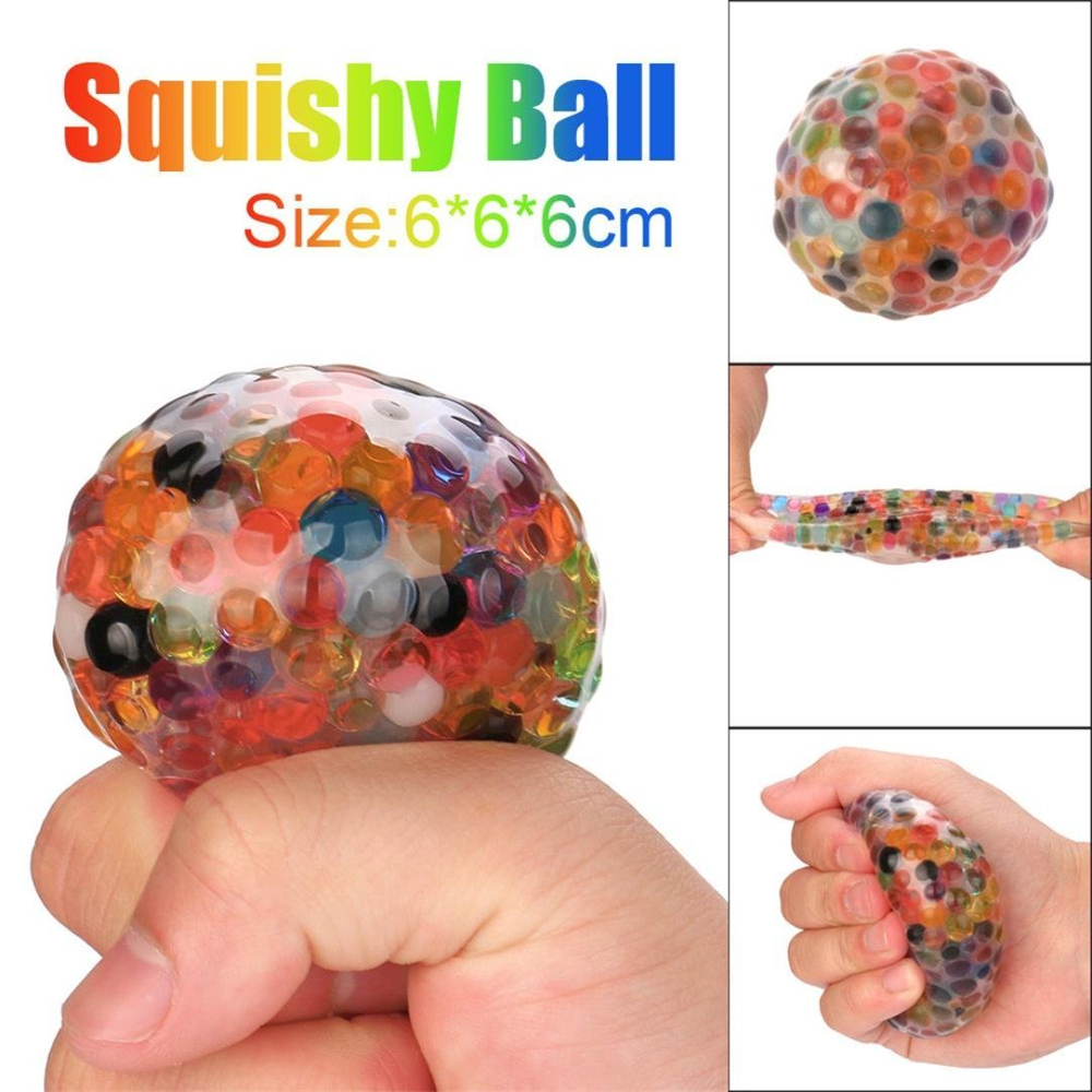 Jumbo Squishy Spongy Rainbow Ball Squeezable Stress Toy Stress Relief for Fun