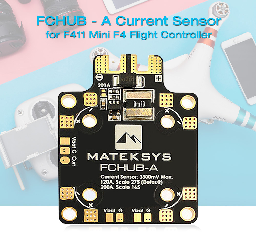 Matek Systems FCHUB - A with 120A 200A Current Sensor Module for F411 Mini F4 Flight Controller Matek Systems FCHUB - A with 120A 200A Current Sensor Module for F411 Mini F4 Flight Controller