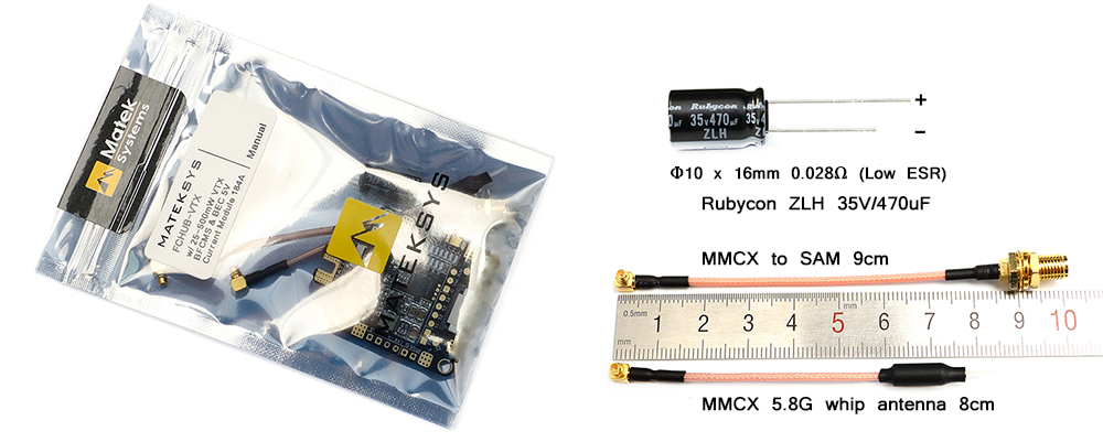 Matek Systems FCHUB - VTX F4 F405 Mini Flight Controller Integrated OSD 32K Gyro 32M Flash 20X20mm for RC Drone FPV Racing