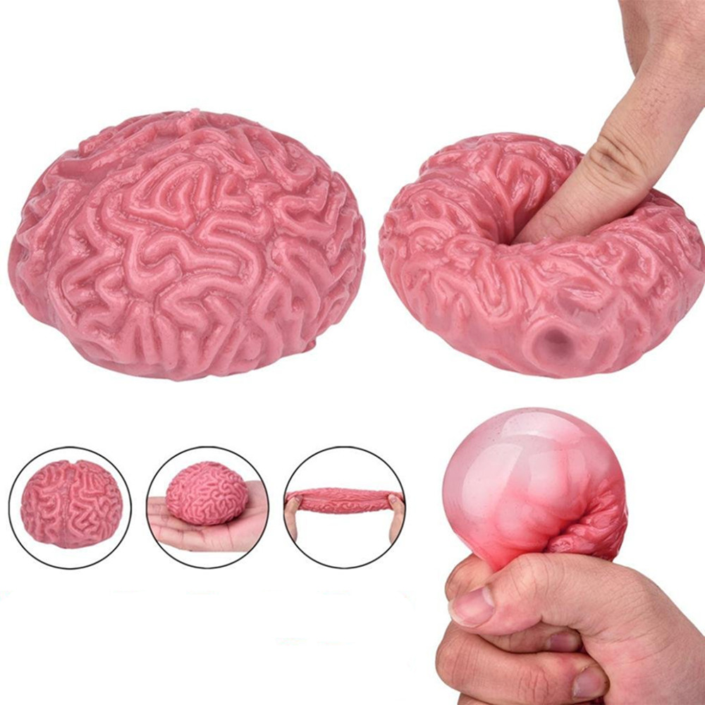 Jumbo Squishy Brain Squeezable Fun Relieve Stress Ball Cure Toys