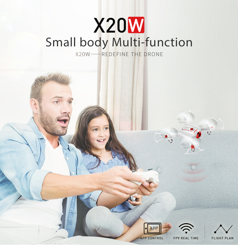 SYMA X20W Mini RC Drone RTF WiFi Camera FPV Real-time Transit / Altitude Hold