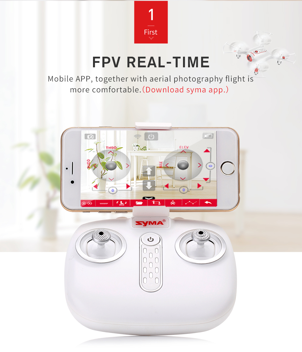 SYMA X20W Mini RC Drone RTF WiFi Camera FPV Real-time Transit / Altitude Hold