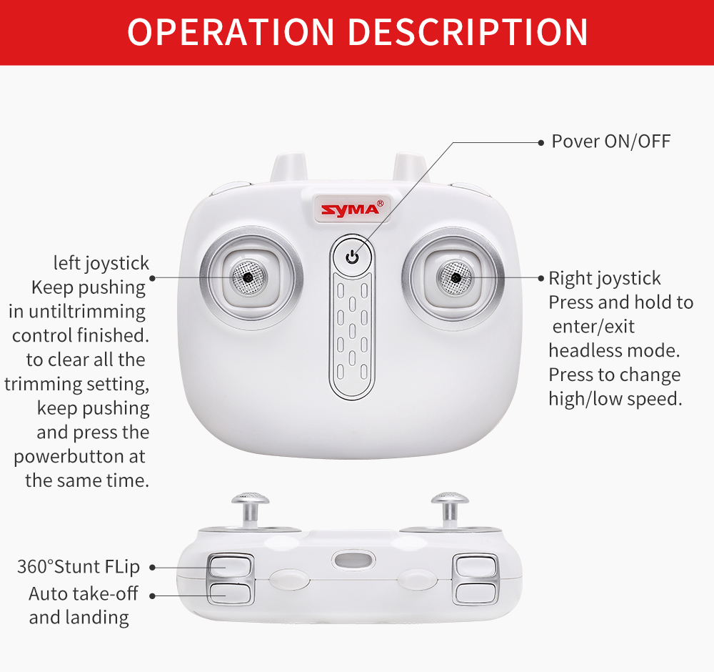 SYMA X20W Mini RC Drone RTF WiFi Camera FPV Real-time Transit / Altitude Hold