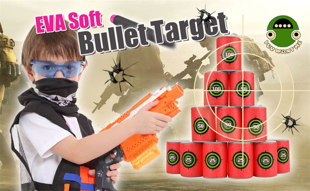 EVA Soft Bullet Target for Nerf N-strike Blasters Pack of 12pcs