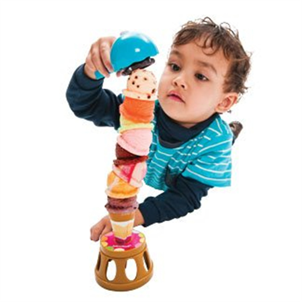 Ice Cream Stacking Tower Balancing Game with Scooper for Kids