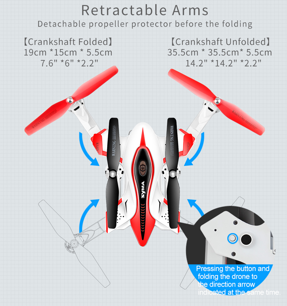 SYMA X56W Selfie Foldable RC Drone RTF with Flight Track / 360 Degree Flips SYMA X56W Selfie Foldable RC Drone RTF with Flight Track / 360 Degree Flips