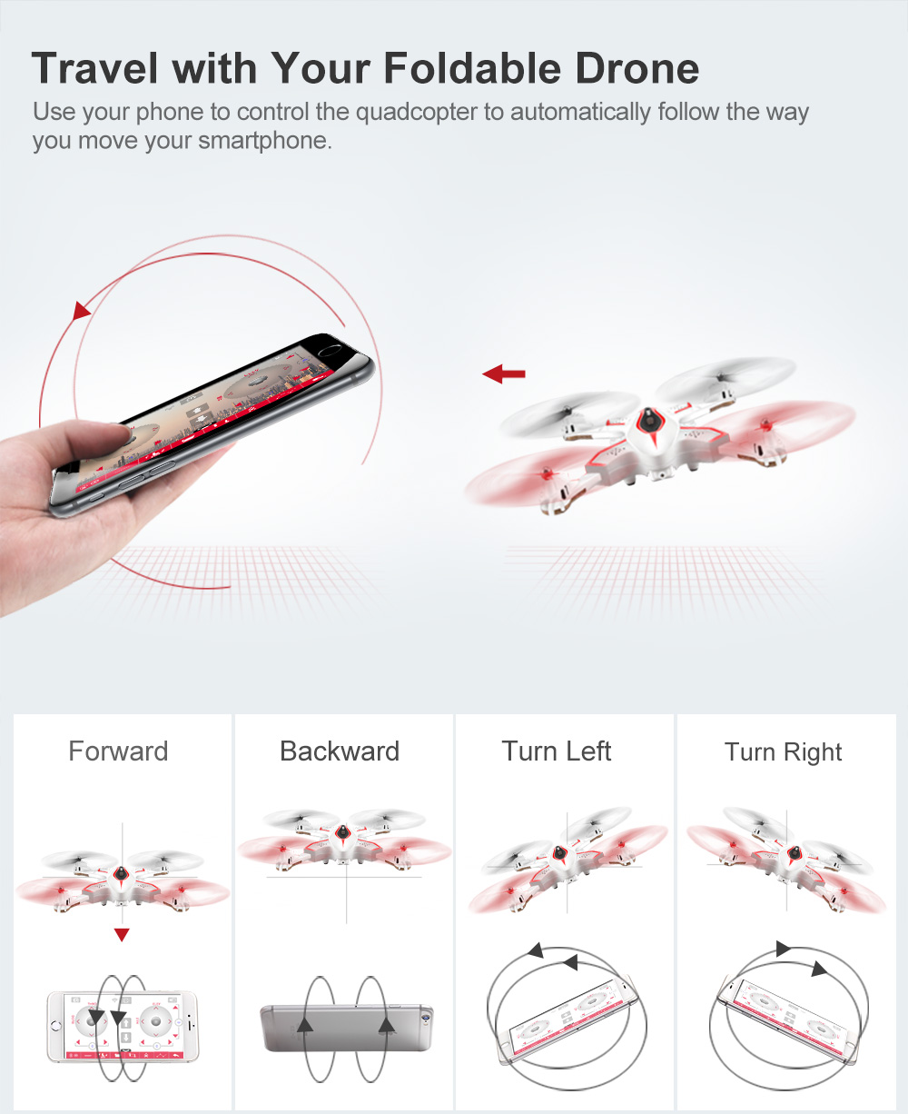 SYMA X56W Selfie Foldable RC Drone RTF with Flight Track / 360 Degree Flips SYMA X56W Selfie Foldable RC Drone RTF with Flight Track / 360 Degree Flips