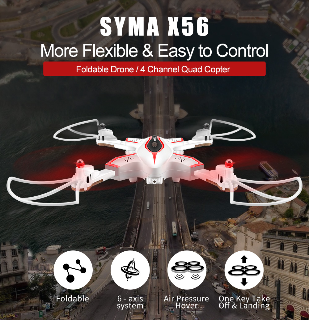 SYMA X56W Selfie Foldable RC Drone RTF with Flight Track / 360 Degree Flips