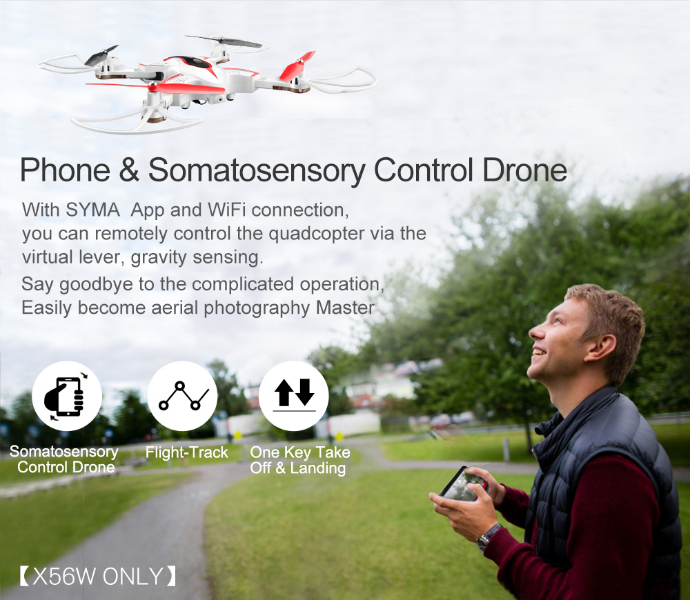 SYMA X56W Selfie Foldable RC Drone RTF with Flight Track / 360 Degree Flips SYMA X56W Selfie Foldable RC Drone RTF with Flight Track / 360 Degree Flips