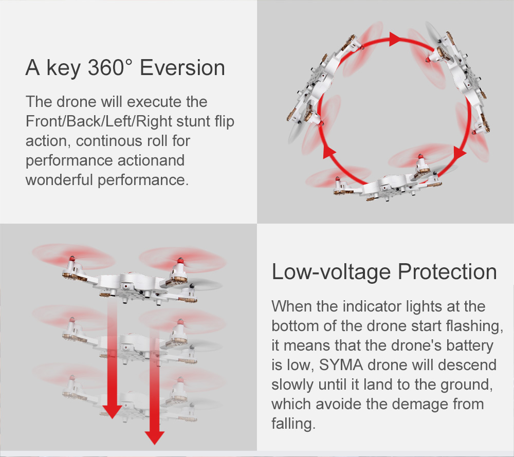 SYMA X56W Selfie Foldable RC Drone RTF with Flight Track / 360 Degree Flips