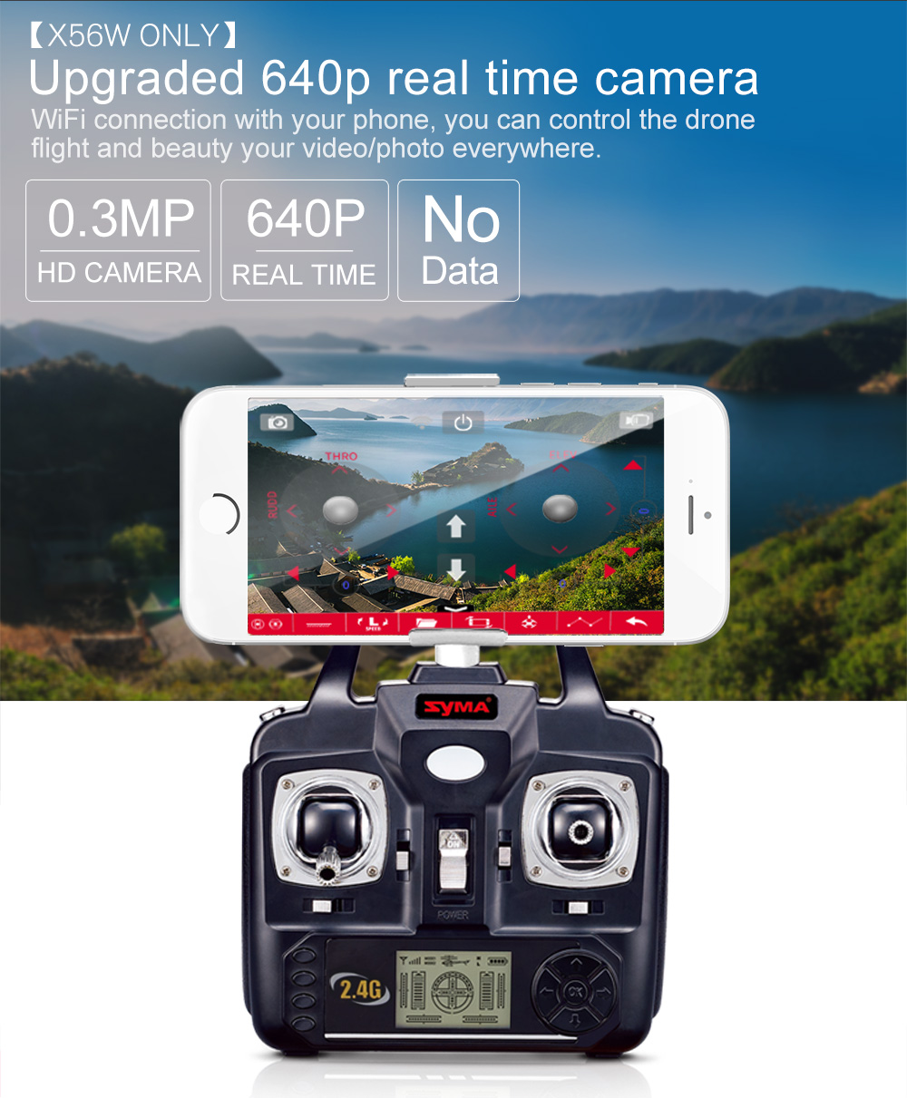 SYMA X56W Selfie Foldable RC Drone RTF with Flight Track / 360 Degree Flips SYMA X56W Selfie Foldable RC Drone RTF with Flight Track / 360 Degree Flips