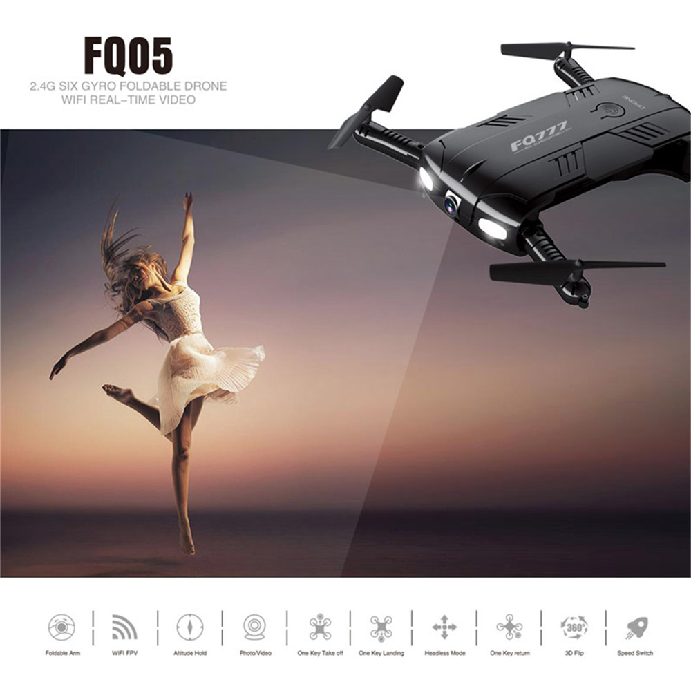 FQ05 Selfie Foldable WiFi FPV RC Drone RTF with 6-axis Gyro / One Key Return