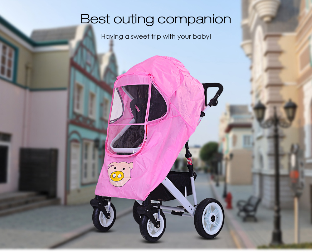 Baby Stroller Pushchair Pram Accessories Rain-proof Wind-proof Rain Cover for Outdoor Travel