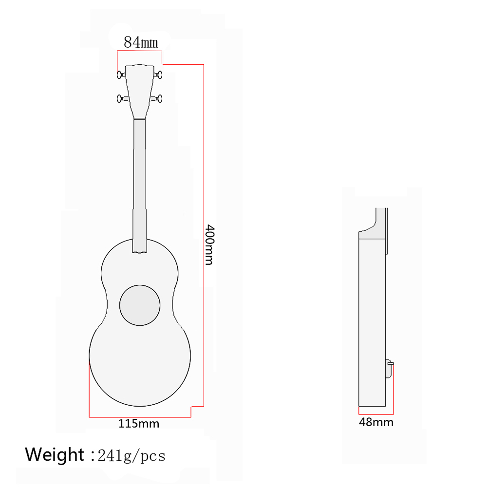 17 inch Spruce Solid Mini Travel Guitar Sealed Machine Head