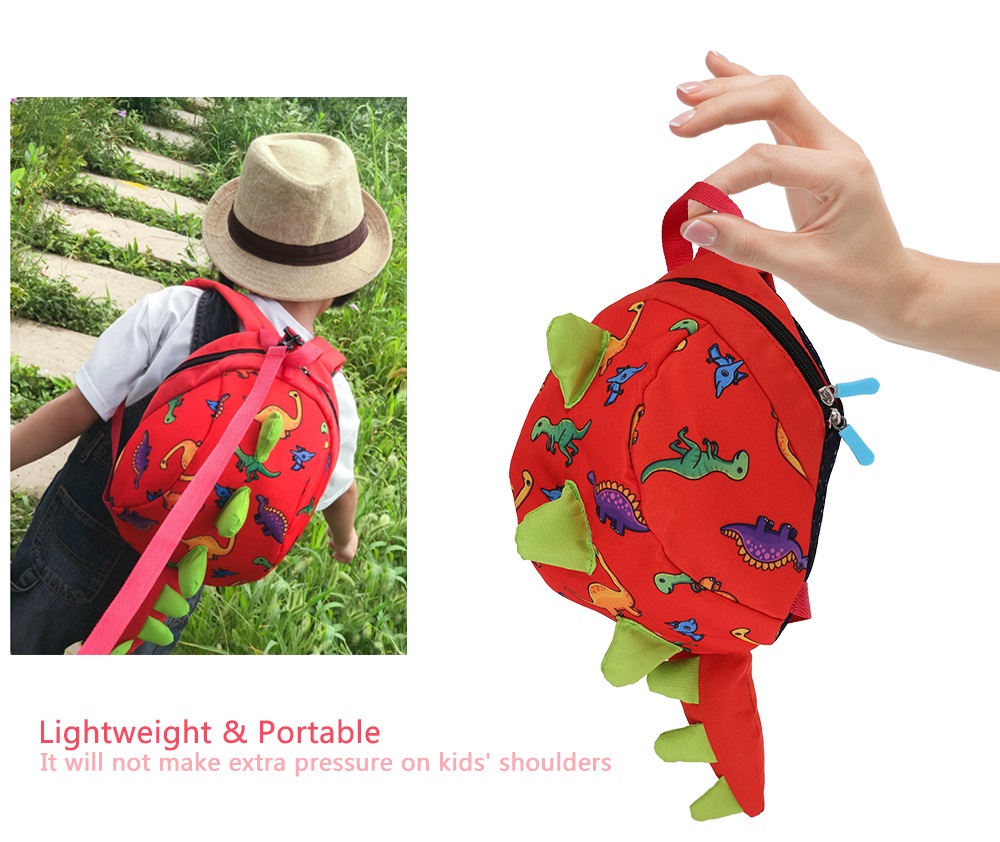 Cartoon Dinosaur Shape Kindergarten Backpack Anti-lost Travel Shoulder Bag for Children