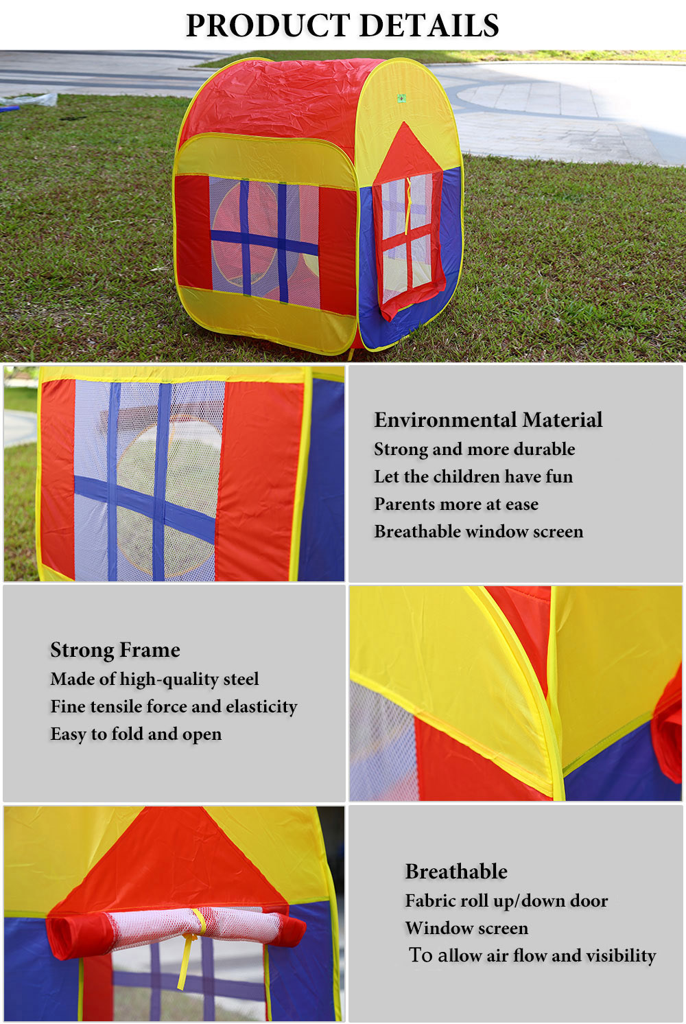 Kids Play Game House Foldable Portable Cartoon Tent Child Toy