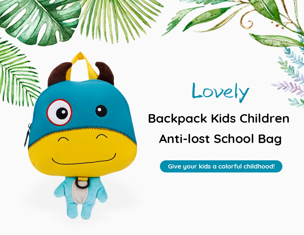 TOCHANG Cute Kids Backpack Kindergarten Anti-lost 3D Cartoon School Bag