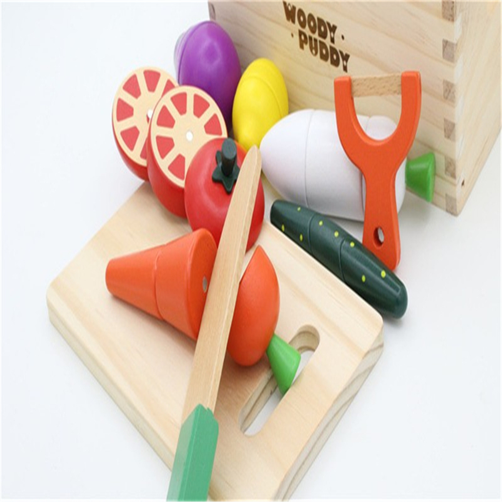Creative Box of Fruits and Vegetables and Wooden Magnetic Children Play Toys