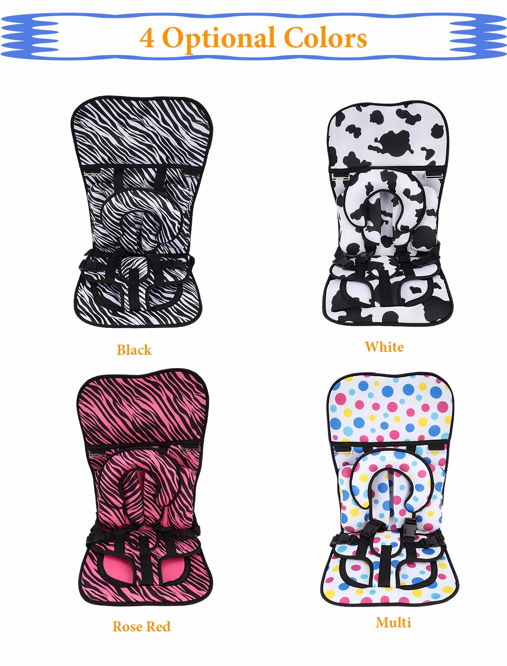 Portable Baby Kids Safety Car Seat Children Harness Pad Cushion
