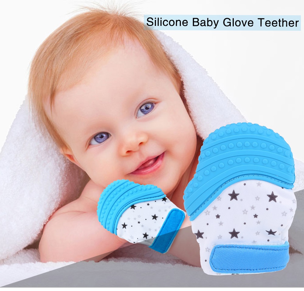 Silicone Baby Glove Teether Sound Teething Chewable Infant Nursing Mitten