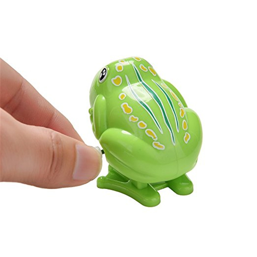 Wind Up Jumping Frog Plastic Classic Clockwork Toys