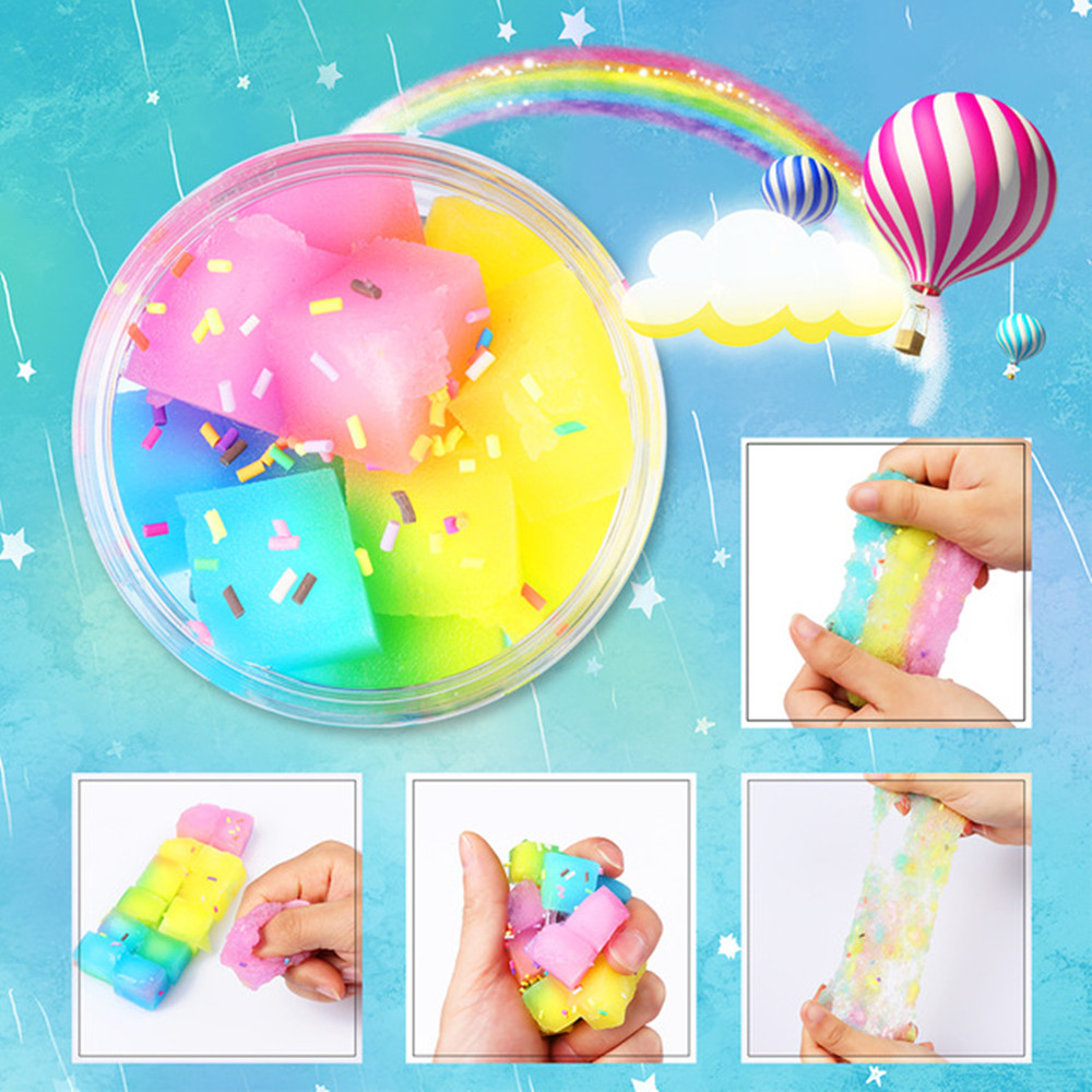Creative DIY Rainbow Crystal Mud Stress Relief Toy Creative DIY Rainbow Crystal Mud Stress Relief Toy