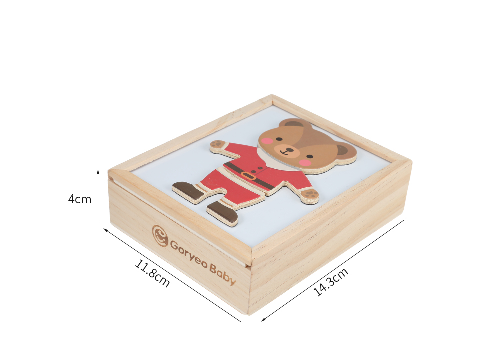 GoryeoBaby Baby Kids Puzzle Wooden Dress Up Dressing Jigsaw Educational Toys with Magnetic