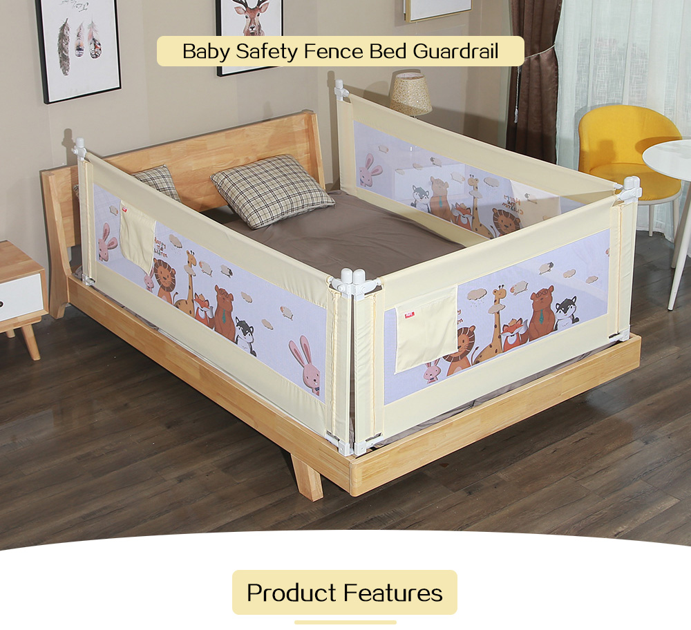 1 PC Cartoon Baby Safety Fence Guard Adjustable Children Infant Bed Guardrail