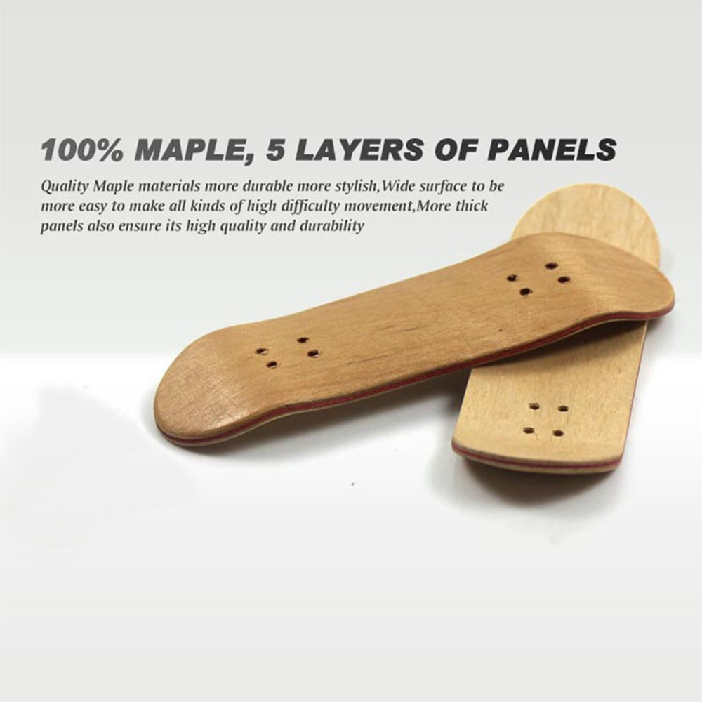 New Complete Wooden Fingerboard Finger Skate Board Grit Box Foam Tape Maple Wood