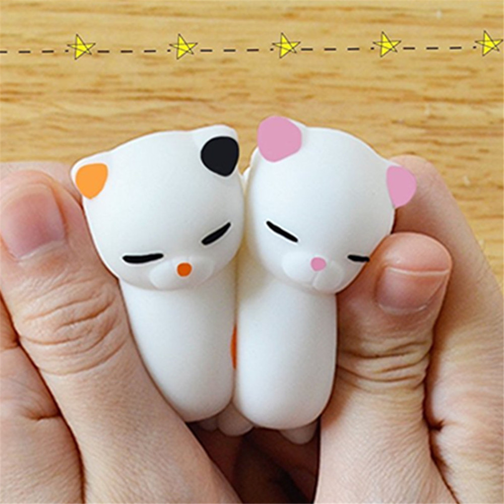 Mini Mochi Toys Stress Animals Decoration Jumbo Squishy Cat 4PCS