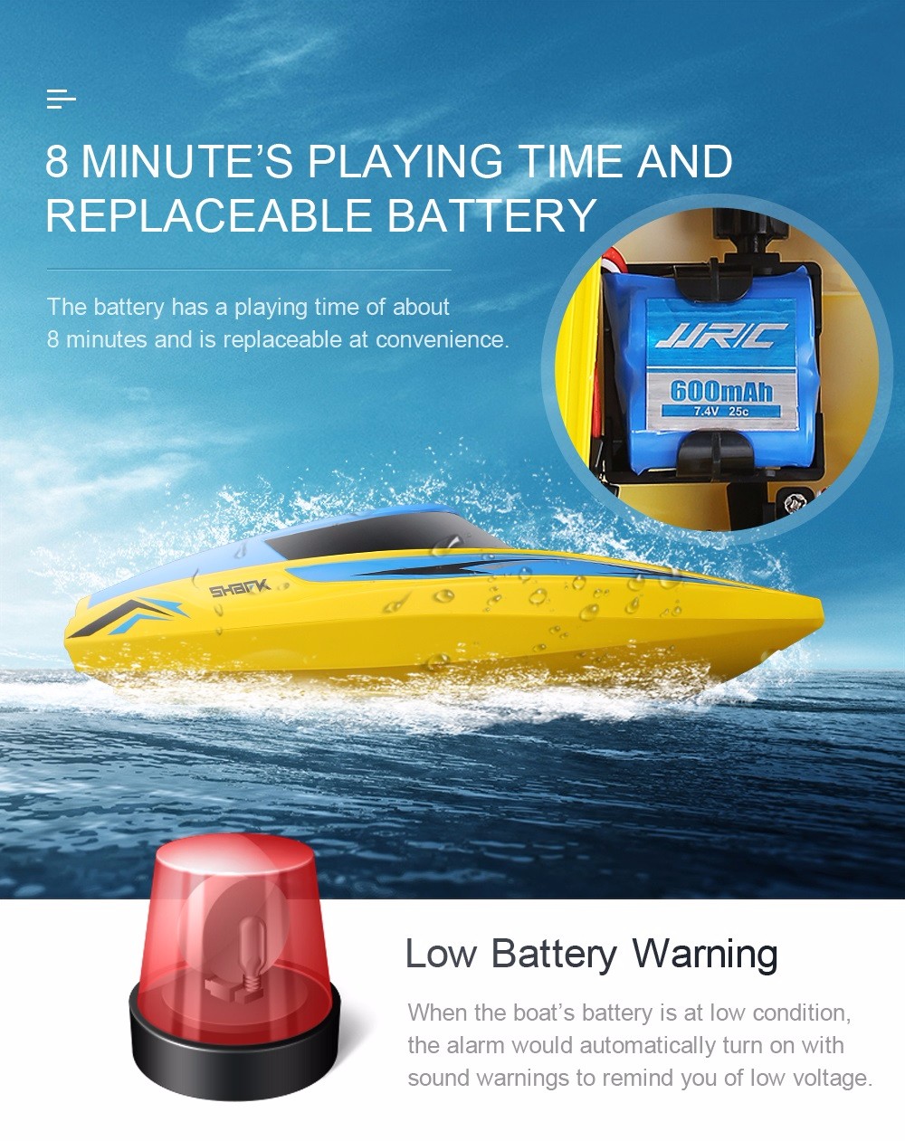 JJRC S1 Waterproof Turnover Reset Water Cooling High Speed 25km/h RC Boat