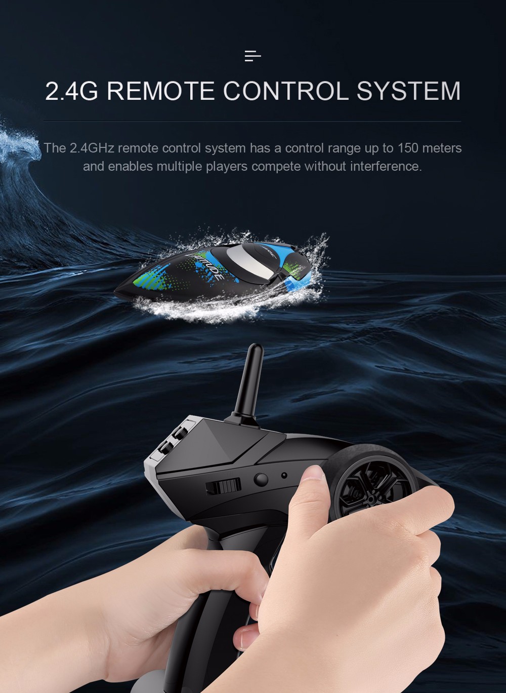 JJRC S1 Waterproof Turnover Reset Water Cooling High Speed 25km/h RC Boat