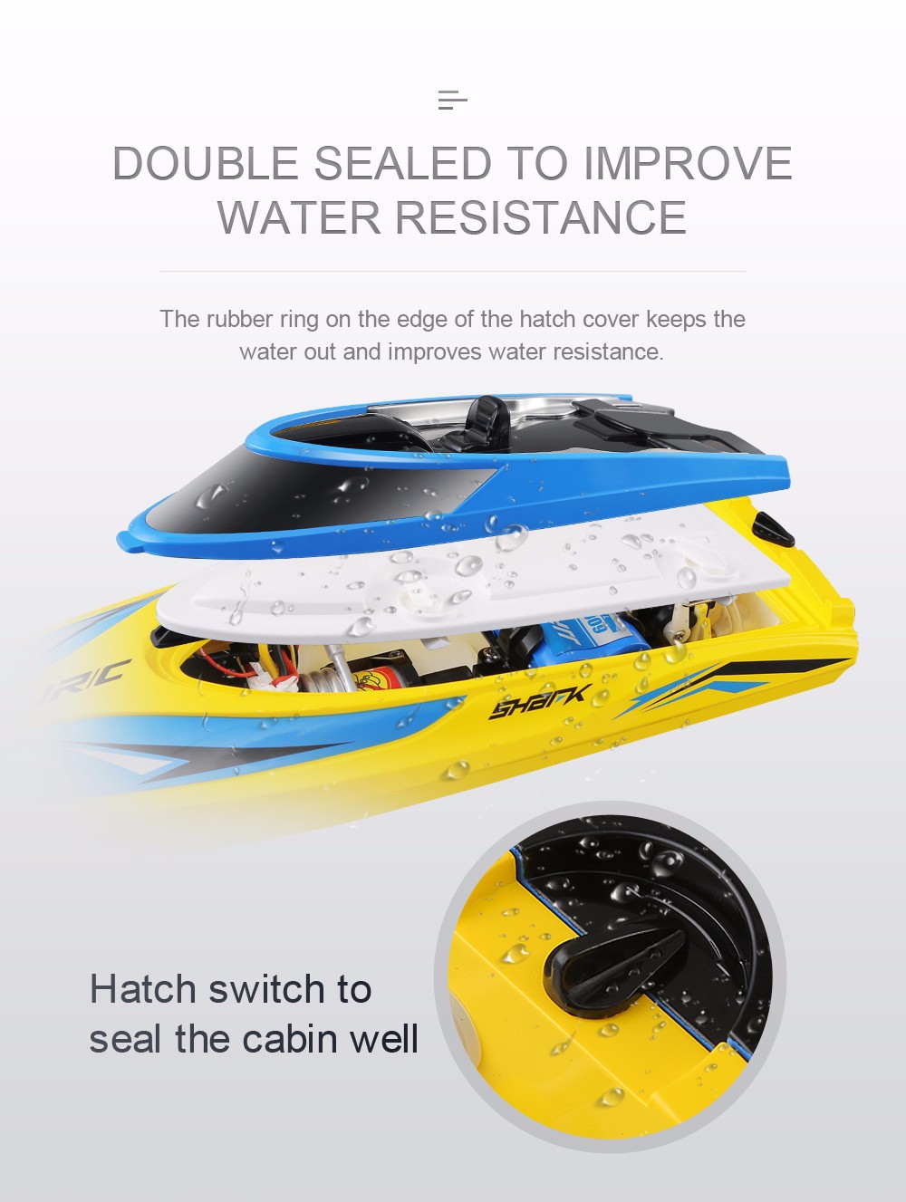 JJRC S3 Waterproof Turnover Reset Water Cooling High Speed 25km/h RC Boat