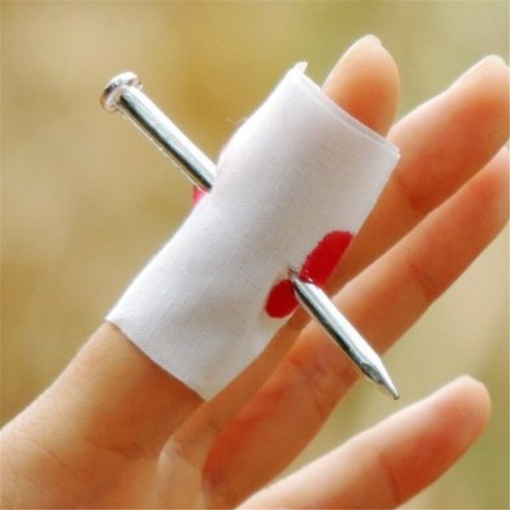 Convenient New Prank Joke Toy Nail Through Finger Trick Halloween Convenient New Prank Joke Toy Nail Through Finger Trick Halloween