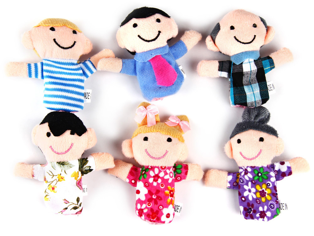 Mini Plush Baby Toy Finger Family Puppets Set Boys Girls 6pcs